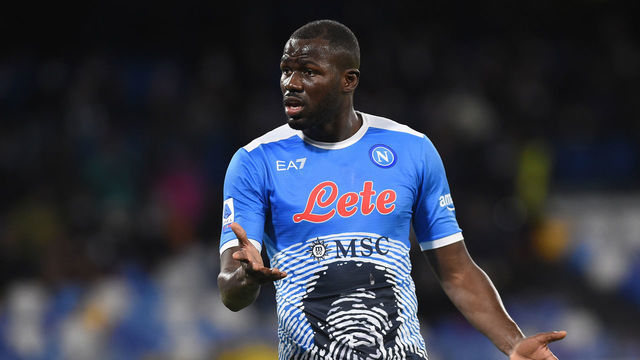 Kalidou Koulibaly of SSC Napoli during the Serie A match between SSC Napoli and SS Lazio at Stadio Diego Armando Maradona Naples Italy on 28 November 2021.