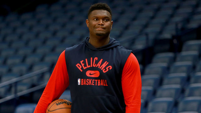 NEW ORLEANS, LOUISIANA - NOVEMBER 13: Zion Williamson #1 of the New Orleans Pelicans stands on the court prior to the start of a NBA game against the Memphis Grizzlies at Smoothie King Center on November 13, 2021 in New Orleans, Louisiana.