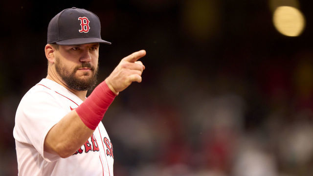 Baseball: Boston Red Sox Kyle Schwarber (18) before game vs Houston Astros at Fenway Park. Game 5. Boston, MA 10/20/2021 CREDIT: Erick W. Rasco