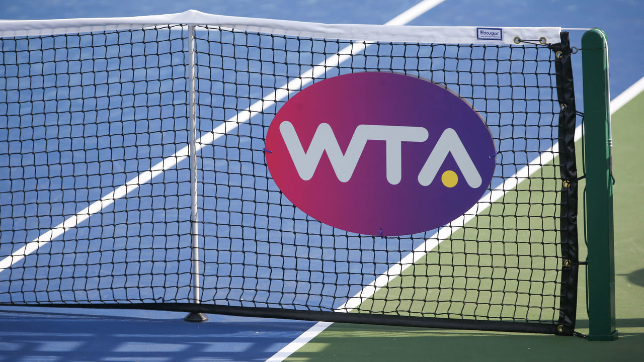 CINCINNATI, OH - AUGUST 15: A net with the WTA logo during the Western & Southern Open at Lindner Family Tennis Center on August 15th, 2019 in Mason, Ohio.