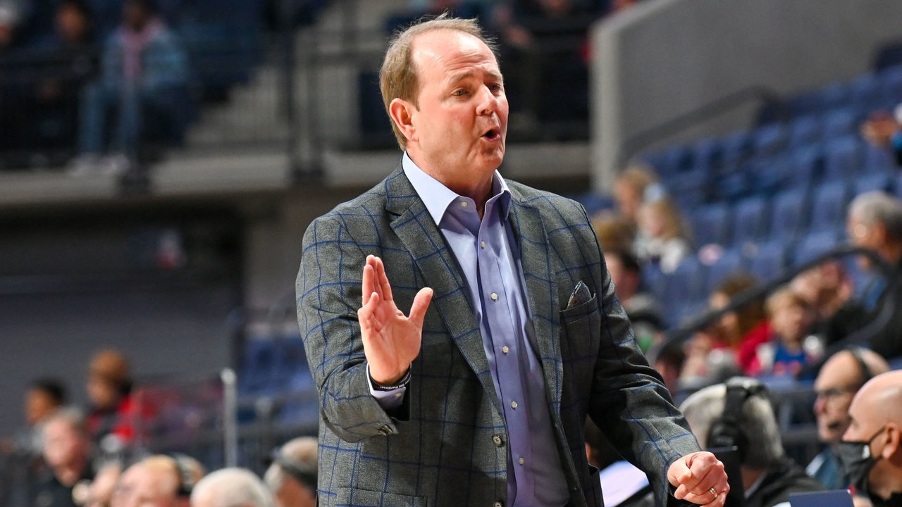 OXFORD, MS - NOVEMBER 26: Ole' Miss head coach Kermit Davis during the NCAA basketball game between the Mississippi Valley State Delta Devils and the Ole' Miss Rebels at The Sandy and John Black Pavilion in Oxford, MS.