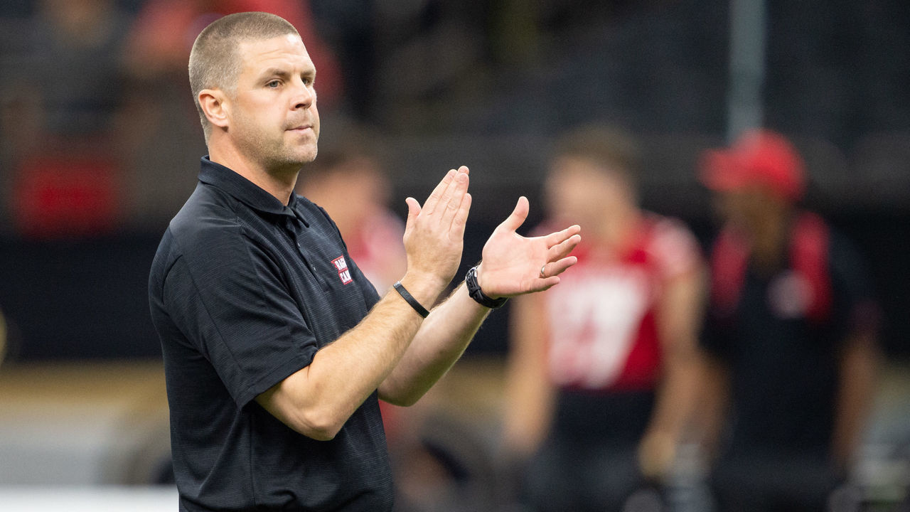 NEW ORLEANS, LA - AUGUST 31: Head coach Billy Napier of the Louisiana-Lafayette Ragin Cajuns at Mercedes Benz Superdome on August 31, 2019 in New Orleans, Louisiana.