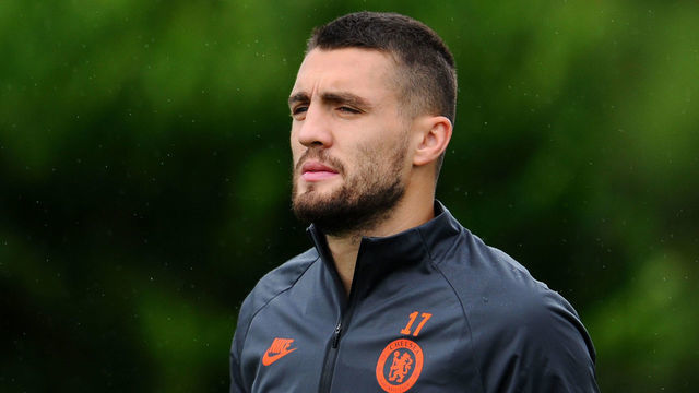 COBHAM, ENGLAND - OCTOBER 01: Mateo Kovacic of Chelsea looks on as he walks out prior to the Chelsea FC training session on the eve of the UEFA Champions League match between Lille OSC and Chelsea FC at Chelsea Training Ground on October 01, 2019 in Cobham, England.