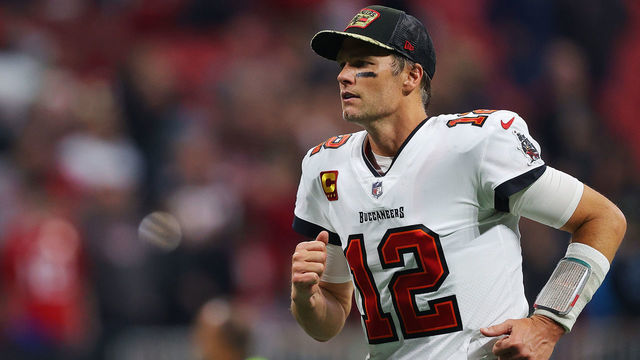 ATLANTA, GEORGIA - DECEMBER 05: Tom Brady #12 of the Tampa Bay Buccaneers leaves the field after their win against the Atlanta Falcons at Mercedes-Benz Stadium on December 05, 2021 in Atlanta, Georgia.