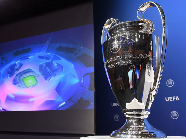NYON, SWITZERLAND - AUGUST 2: A view of the UEFA Champions League trophy during the UEFA Champions League 2021/22 Play-offs Round draw at the UEFA headquarters, The House of European Football on August 2, 2021, in Nyon, Switzerland.