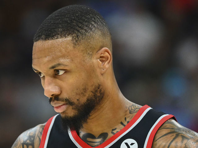 SALT LAKE CITY, UTAH - NOVEMBER 29: Damian Lillard #0 of the Portland Trail Blazers in action during a game against the Utah Jazz at Vivint Smart Home Arena on November 29, 2021 in Salt Lake City, Utah.