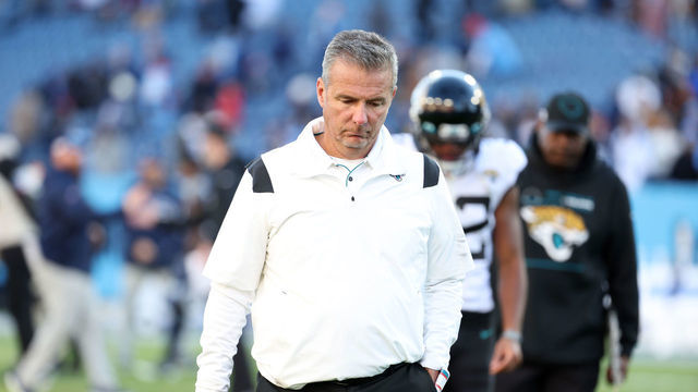 NASHVILLE, TENNESSEE - DECEMBER 12: Head coach Urban Meyer of the Jacksonville Jaguars reacts after the game against the Tennessee Titans at Nissan Stadium on December 12, 2021 in Nashville, Tennessee.