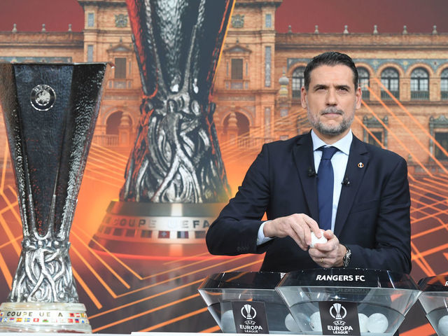 NYON, SWITZERLAND - DECEMBER 13: Special guest Andrés Palop during the UEFA Europa League 2021/22 Knockout Play offs Round Draw at the UEFA headquarters, The House of European Football, on December 13, 2021, in Nyon, Switzerland.