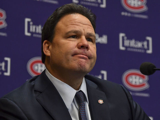 BROSSARD, QC - DECEMBER 03: Newly appointed executive vice president of hockey operations for the Montreal Canadiens Jeff Gorton, addresses the media during a press conference at Complexe Sportif Bell on December 3, 2021 in Brossard, Canada.