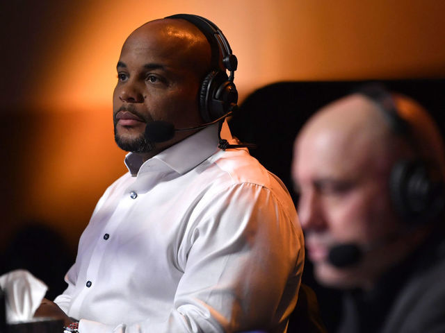LAS VEGAS, NEVADA - NOVEMBER 21: UFC commentator Daniel Cormier looks on during the UFC 255 event at UFC APEX on November 21, 2020 in Las Vegas, Nevada.