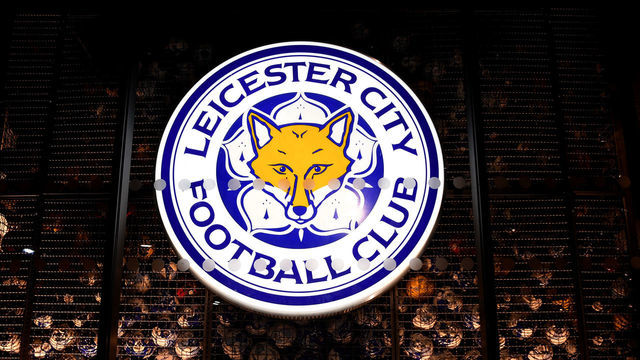 LEICESTER, ENGLAND - FEBRUARY 26: The club crest is seen prior to the Premier League match between Leicester City and Brighton & Hove Albion at The King Power Stadium on February 26, 2019 in Leicester, United Kingdom.