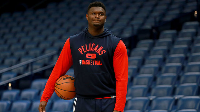 NEW ORLEANS, LOUISIANA - NOVEMBER 13: Zion Williamson #1 of the New Orleans Pelicans stands on the court prior to the start of a NBA game against the Memphis Grizzlies at Smoothie King Center on November 13, 2021 in New Orleans, Louisiana.