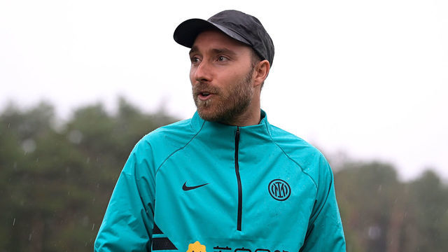 COMO, ITALY - AUGUST 04: Christian Eriksen of FC Internazionale visits Appiano Gentile to meet teammates and staff at Appiano Gentile on August 04, 2021 in Como, Italy.