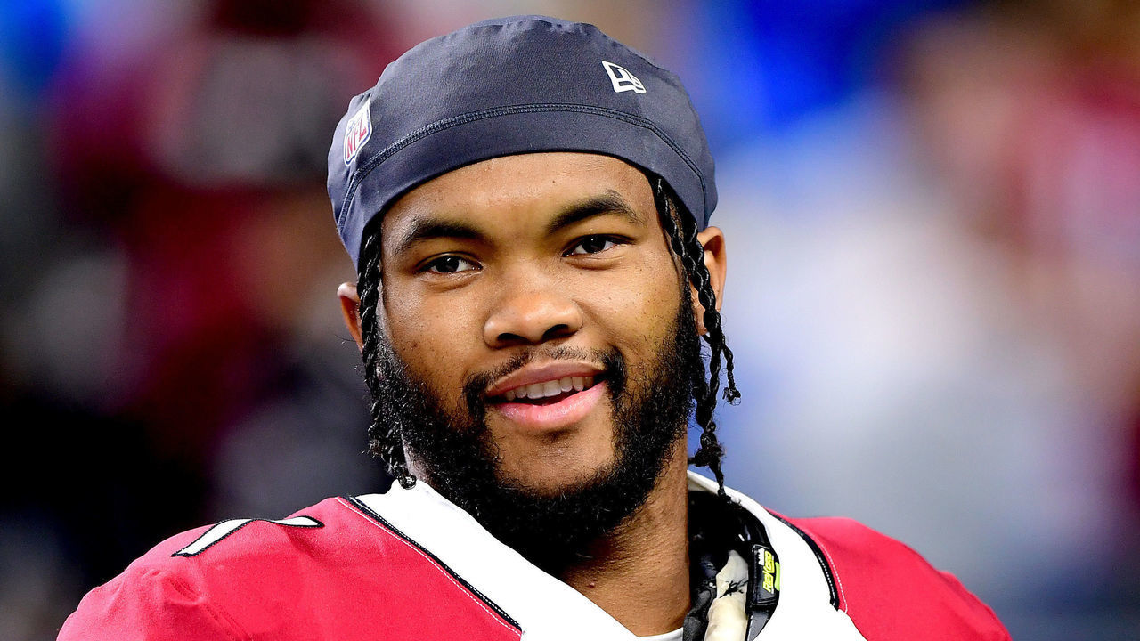 DETROIT, MICHIGAN - DECEMBER 19: Kyler Murray #1 of the Arizona Cardinals looks on during warm-up before the game against the Detroit Lions at Ford Field on December 19, 2021 in Detroit, Michigan.