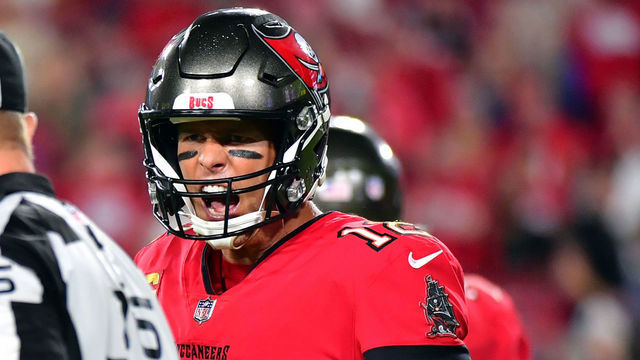 TAMPA, FLORIDA - DECEMBER 19: Tom Brady #12 of the Tampa Bay Buccaneers yells at a referee during the 4th quarter of the game against the New Orleans Saints at Raymond James Stadium on December 19, 2021 in Tampa, Florida.