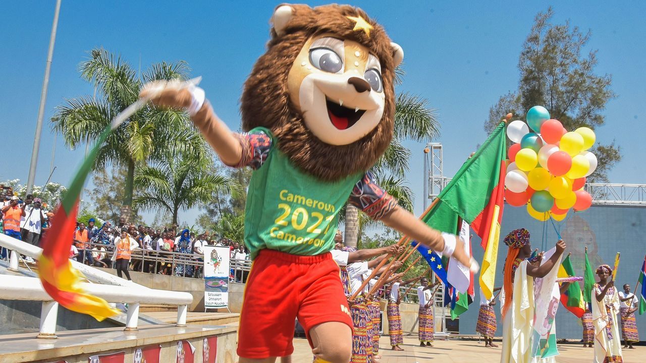 Photo taken on Dec. 9, 2021 shows Mola, the official mascot of Africa Cup of Nations, during a nationwide tour in Yaounde, Cameroon. The mascotfor the 2021 Africa Cup of Nations is set to go on tour in several cities across the country as the build up to the competition heightens.