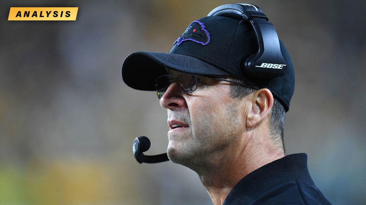 Ravens' John Harbaugh has cringey sideline interview after first quarter