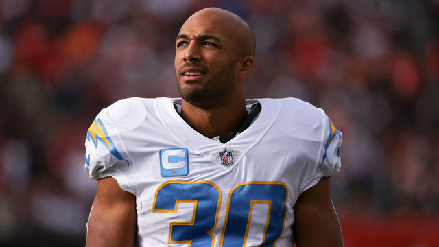 CINCINNATI, OHIO - DECEMBER 05: Austin Ekeler #30 of the Los Angeles Chargers looks on before the game against the Cincinnati Bengals at Paul Brown Stadium on December 05, 2021 in Cincinnati, Ohio.