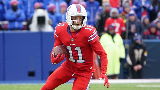 ORCHARD PARK, NEW YORK - DECEMBER 19: Cole Beasley #11 of the Buffalo Bills during the game against the Carolina Panthers at Highmark Stadium on December 19, 2021 in Orchard Park, New York.