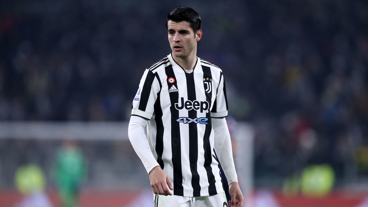 ALLIANZ STADIUM, TORINO, ITALY - 2021/12/21: Alvaro Morata of Juventus Fc looks on during the Serie A match between Juventus Fc and Cagliari Calcio. Juventus Fc wins 2-0 over Cagliari Calcio.