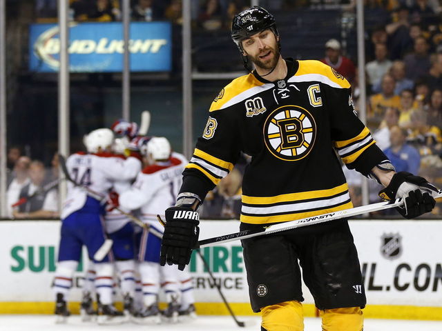 Report: Bruins' Chara suffered finger fracture in Game 4 vs. Canadiens, requires surgery