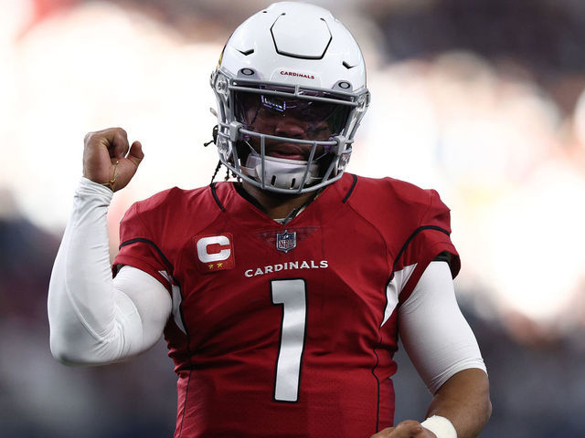 ARLINGTON, TEXAS - JANUARY 02: Kyler Murray #1 of the Arizona Cardinals reacts after a play during the first half against the Dallas Cowboys at AT&T Stadium on January 02, 2022 in Arlington, Texas.