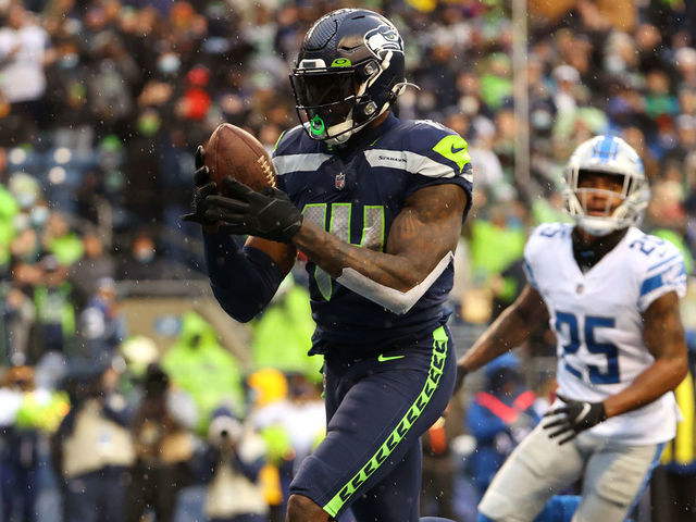 DK Metcalf of the Seattle Seahawks catches the ball for a touchdown News  Photo - Getty Images