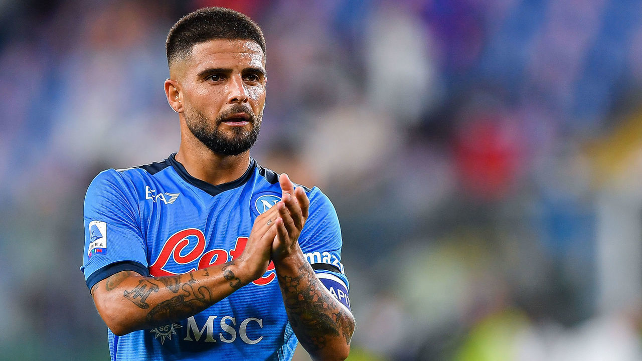 GENOA, ITALY - AUGUST 29: Lorenzo Insigne of Napoli celebrates after the Serie A match between Genoa Cfc and Ssc Napoli at Stadio Luigi Ferraris on August 29, 2021 in Genoa, Italy.