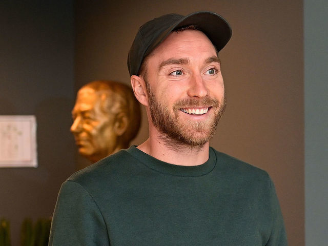 COMO, ITALY - AUGUST 04: Christian Eriksen of FC Internazionale visits Appiano Gentile to meet teammates and staff at Appiano Gentile on August 04, 2021 in Como, Italy.