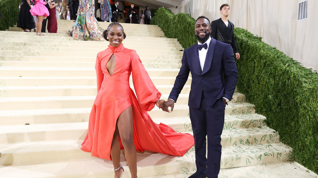 NEW YORK, NEW YORK - SEPTEMBER 13: (EXCLUSIVE COVERAGE) (L-R) Sloane Stephens and Jozy Altidore attend The 2021 Met Gala Celebrating In America: A Lexicon Of Fashion at Metropolitan Museum of Art on September 13, 2021 in New York City.
