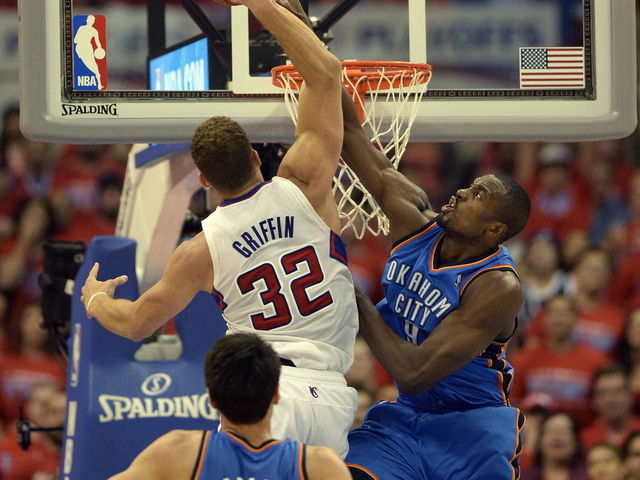 Thunder's Serge Ibaka left Game 6 vs. Clippers with left calf injury