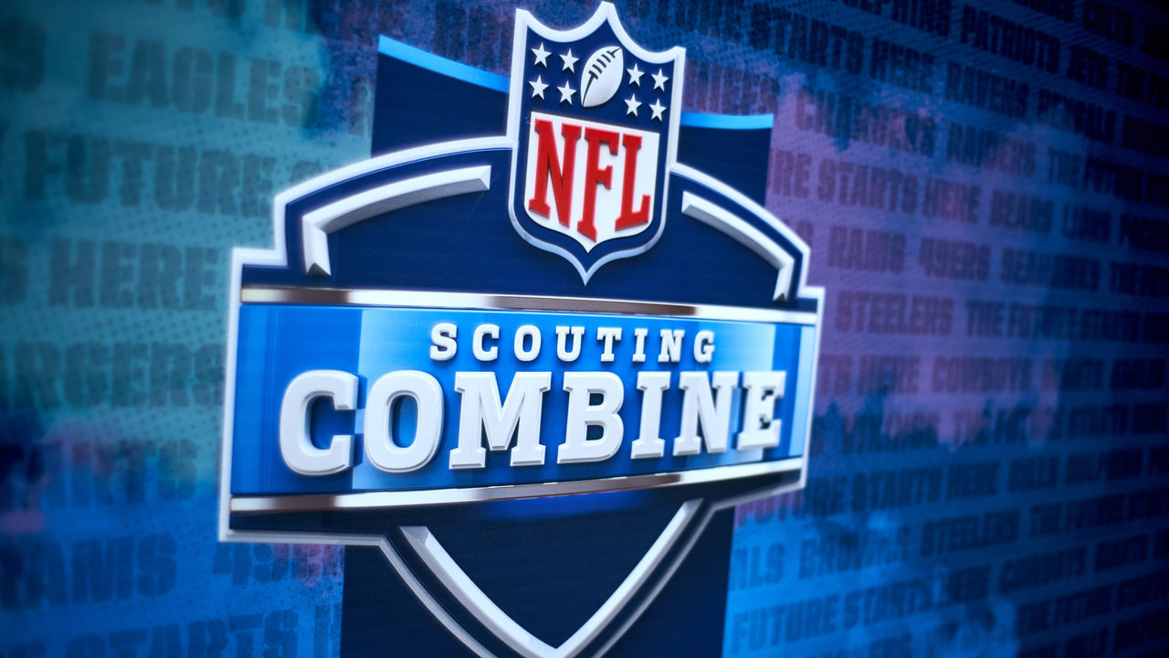 INDIANAPOLIS, IN - MARCH 02: A detailed view of the NFL Scouting Combine logo is seen during the NFL Scouting Combine on March 02, 2019 at the Indiana Convention Center in Indianapolis, IN.