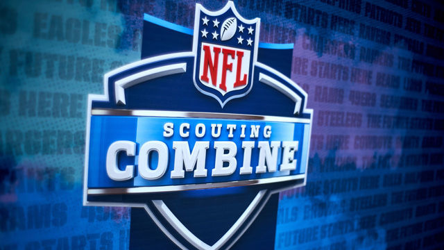 INDIANAPOLIS, IN - MARCH 02: A detailed view of the NFL Scouting Combine logo is seen during the NFL Scouting Combine on March 02, 2019 at the Indiana Convention Center in Indianapolis, IN.