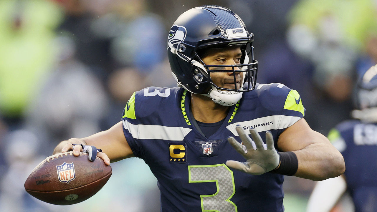 SEATTLE, WASHINGTON - JANUARY 02: Russell Wilson #3 of the Seattle Seahawks passes against the Detroit Lions during the third quarter at Lumen Field on January 02, 2022 in Seattle, Washington.