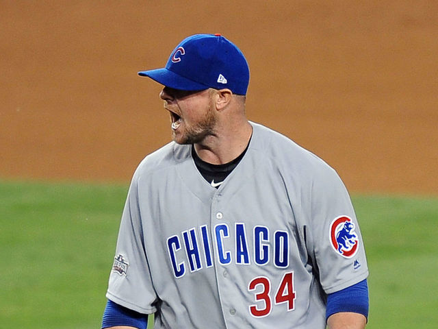 Jon Lester Chicago Cubs 2016 MLB World Series Champions