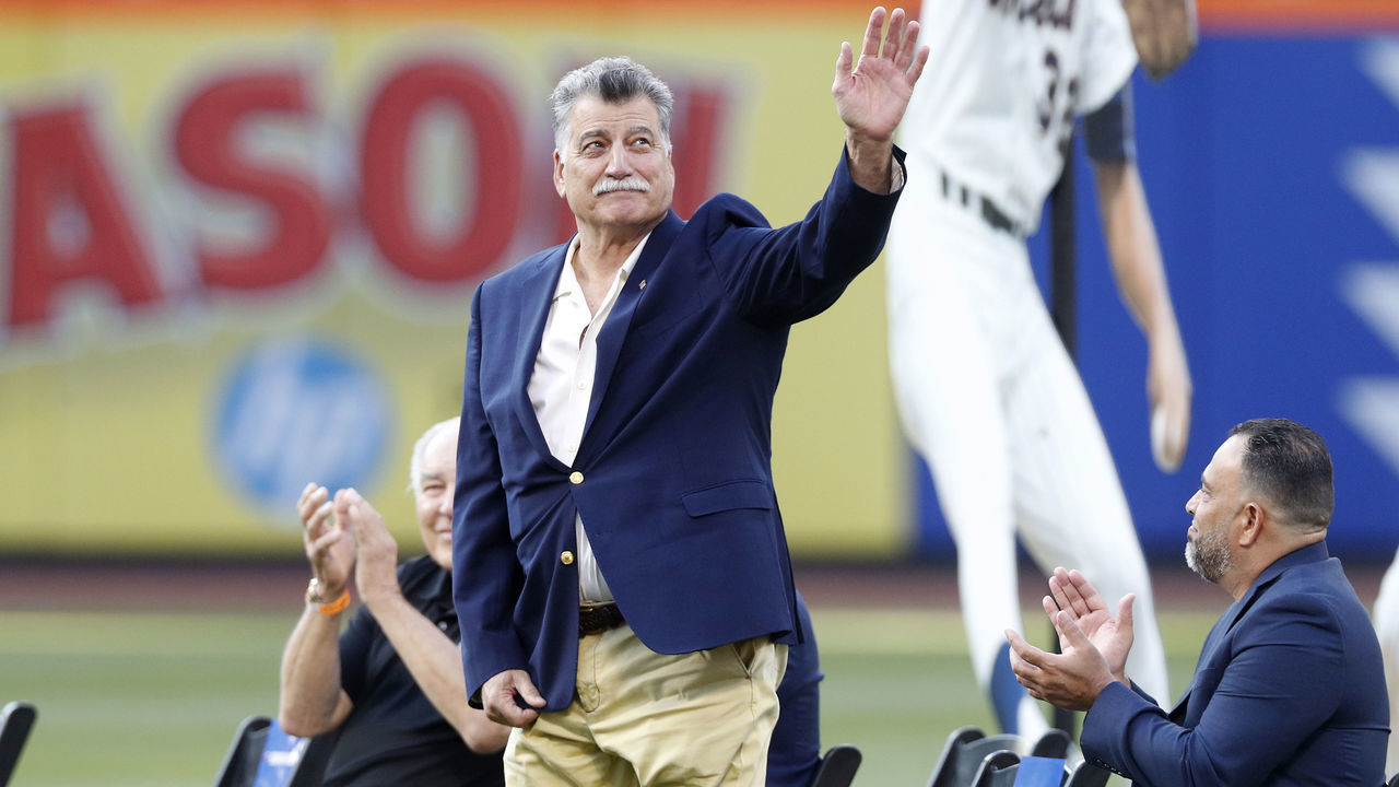 NEW YORK, NEW YORK - JULY 31: Former New York Met Keith Hernandez attends the teams Hall of Fame induction ceremony prior to a game against the Cincinnati Reds at Citi Field on July 31, 2021 in New York City. The Mets defeated the Reds 5-4 in ten innings.