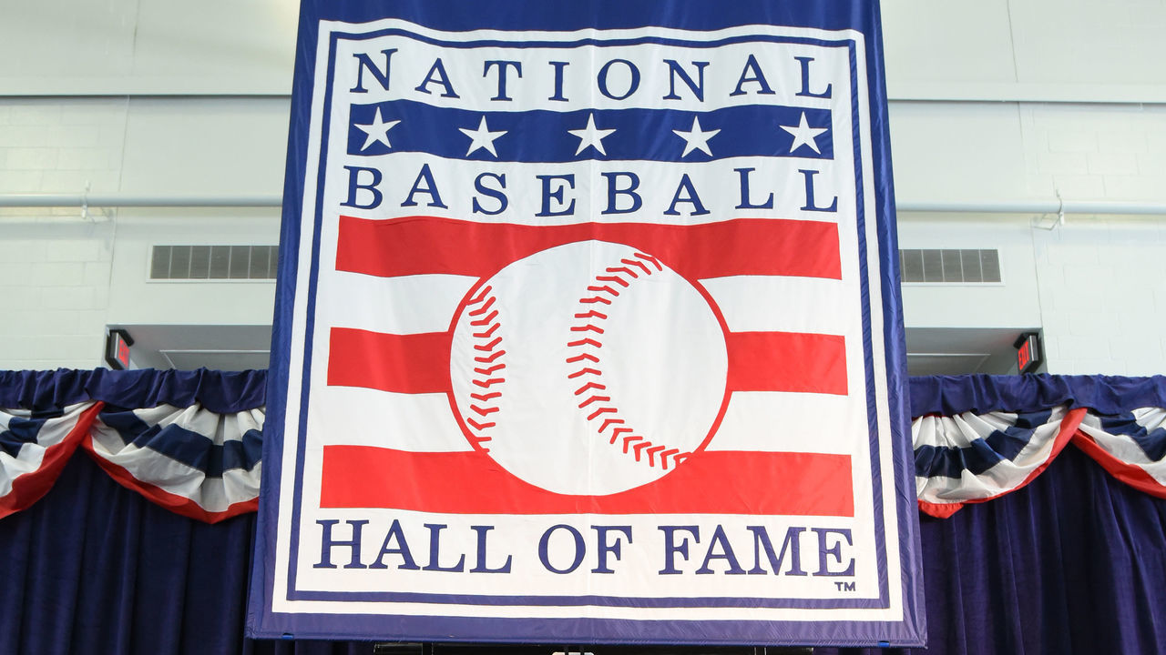 COOPERSTOWN, NY - JULY 28: A general view of the stage set up during the Hall of Fame media availability at the Clark Sports Center on July 28, 2018 in Cooperstown, New York.