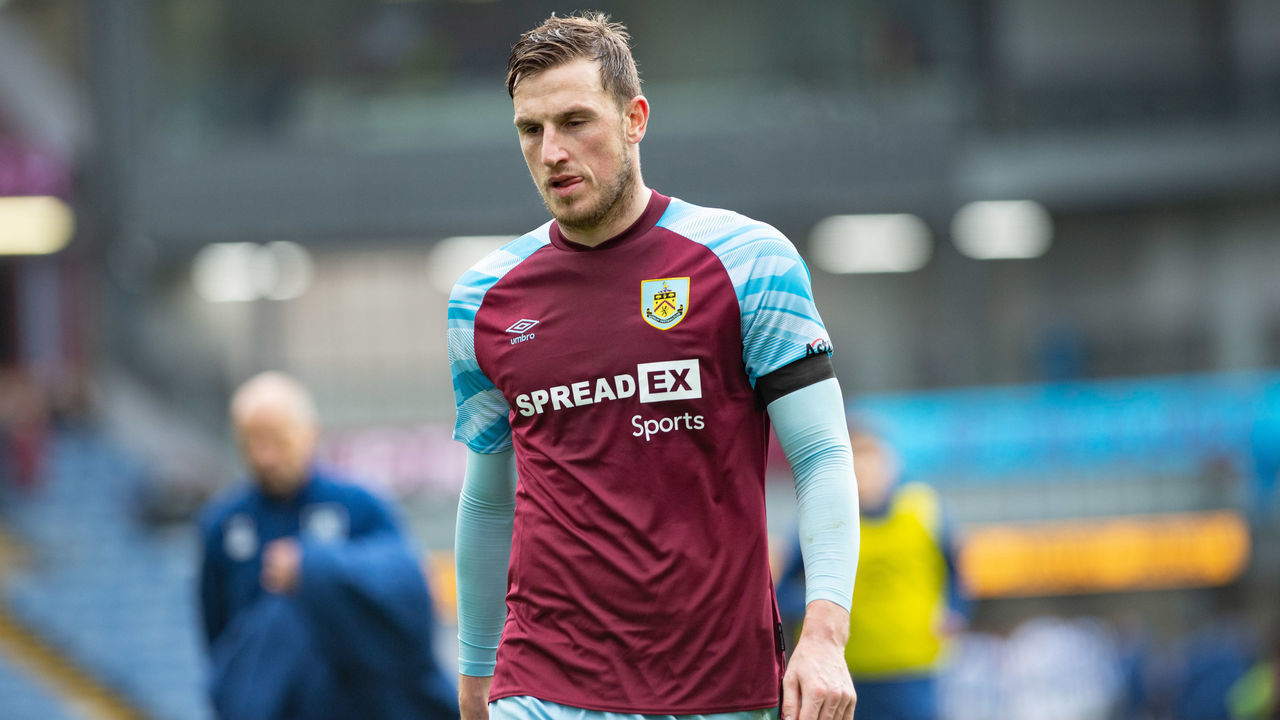 Chris Wood of Burnley leaves the pitch at half time during the FA Cup match between Burnley and Huddersfield Town at Turf Moor, Burnley, on Saturday 8th January 2022.