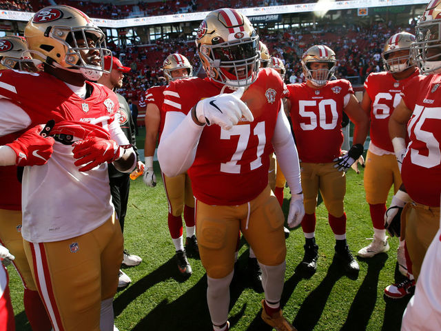 Tackle (71) Trent Williams of the San Francisco 49ers against the