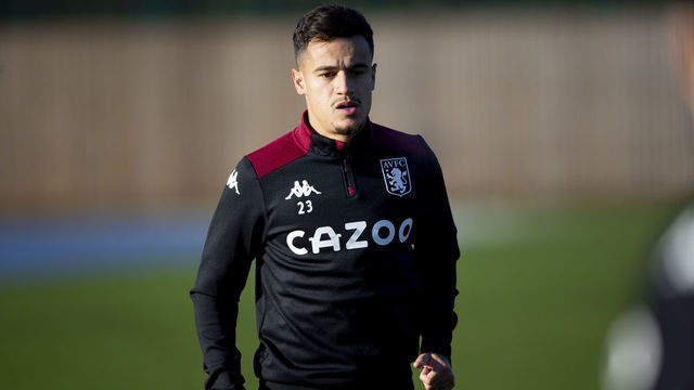BIRMINGHAM, ENGLAND - JANUARY 12: Philippe Coutinho of Aston Villa in action during a training session at Bodymoor Heath training ground on January 12, 2022 in Birmingham, England.