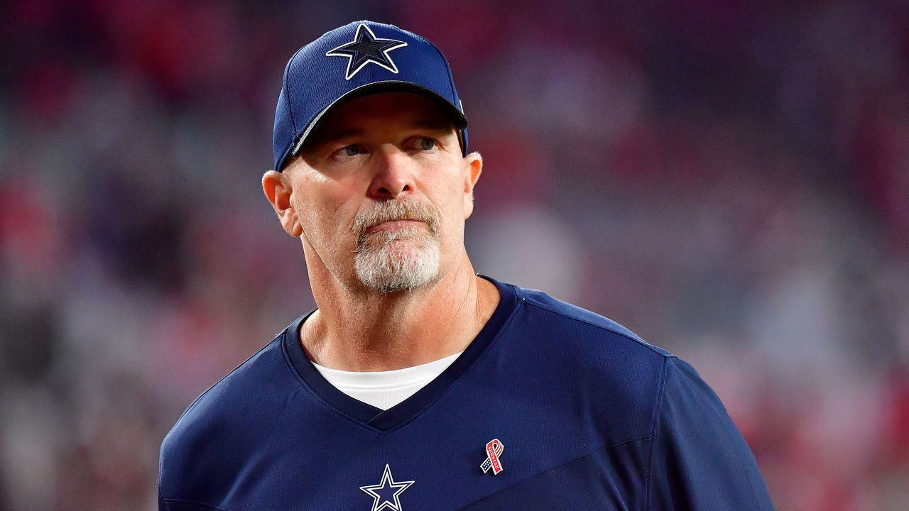 TAMPA, FLORIDA - SEPTEMBER 09: Defensive coordinator Dan Quinn of the Dallas Cowboys looks on before the game against the Tampa Bay Buccaneers at Raymond James Stadium on September 09, 2021 in Tampa, Florida.
