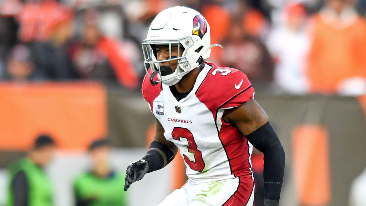 CLEVELAND, OH - OCTOBER 17: Budda Baker #3 of the Arizona Cardinals in action in the third quarter against the Cleveland Browns at FirstEnergy Stadium on October 17, 2021 in Cleveland, Ohio.