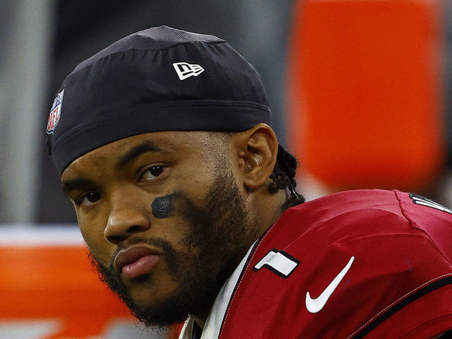 INGLEWOOD, CALIFORNIA - JANUARY 17: Kyler Murray #1 of the Arizona Cardinals looks on from the sidelines against the Los Angeles Rams during the fourth quarter in the NFC Wild Card Playoff game at SoFi Stadium on January 17, 2022 in Inglewood, California.