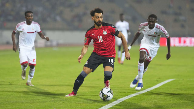 Mohamed Salah (captain) of Egypt during Egypt versus Sudan, African Cup of Nations, at Ahmadou Ahidjo Stadium on January 19, 2022.