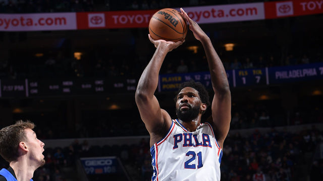 PHILADELPHIA, PA - JANUARY 19: Joel Embiid #21 of the Philadelphia 76ers shoots the ball against the Orlando Magic on January 19, 2022 at Wells Fargo Center in Philadelphia, Pennsylvania. NOTE TO USER: User expressly acknowledges and agrees that, by downloading and/or using this Photograph, user is consenting to the terms and conditions of the Getty Images License Agreement. Mandatory Copyright Notice: Copyright 2022 NBAE