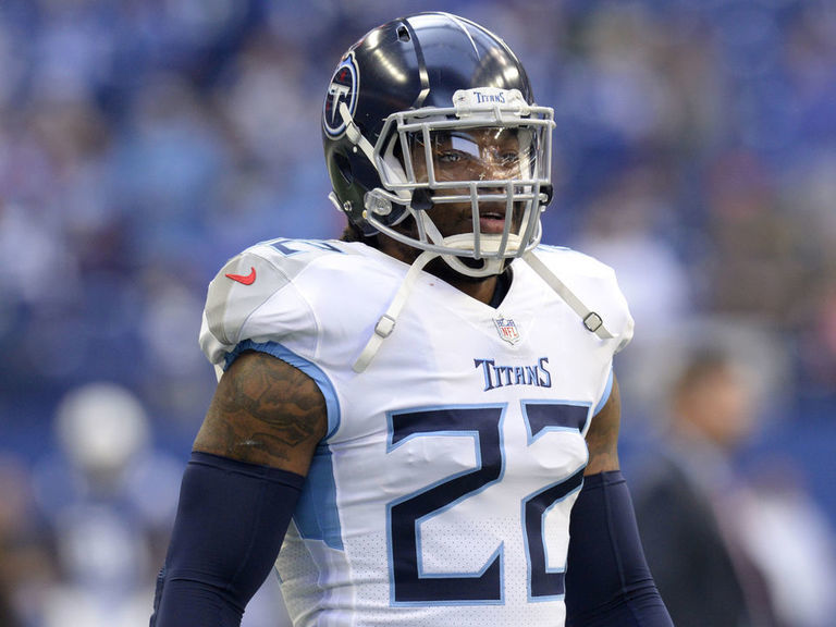 AFC running back Derrick Henry of the Tennessee Titans (22) warms