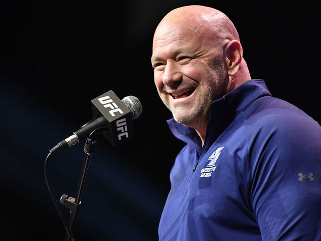 LAS VEGAS, NEVADA - DECEMBER 09: UFC president Dana White hosts the UFC 269 press conference at MGM Grand Garden Arena on December 09, 2021 in Las Vegas, Nevada.