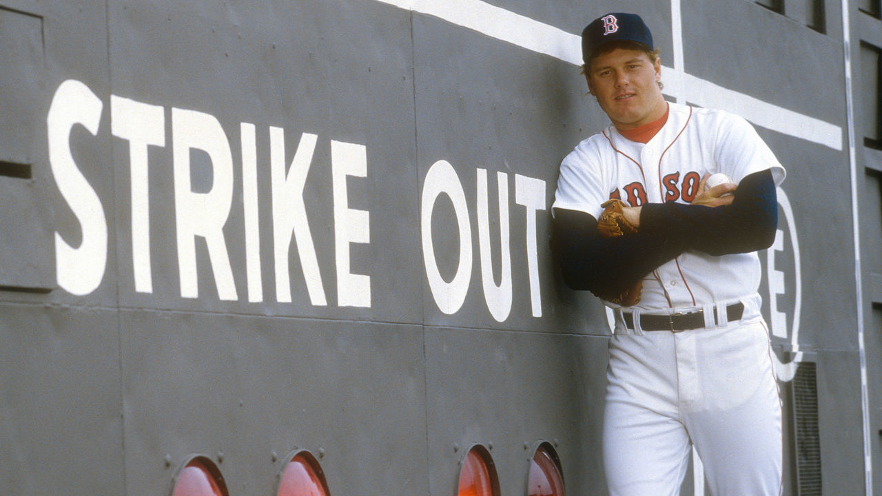 BOSTON, MA - CIRCA 1988: Roger Clemens #21 of the Boston Red Sox poses for this portrait prior to the start of a Major League Baseball game circa 1988 at Fenway Park in Boston, Massachusetts. Clemens played for the Red Sox from 1884-96.