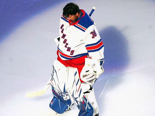 TORONTO, ONTARIO - AUGUST 01: Henrik Lundqvist #30 of the New York Rangers prepares to start in the nets against the Carolina Hurricanes in Game One of the Eastern Conference Qualification Round prior to the 2020 NHL Stanley Cup Playoffs at Scotiabank Arena on August 1, 2020 in Toronto, Ontario, Canada.