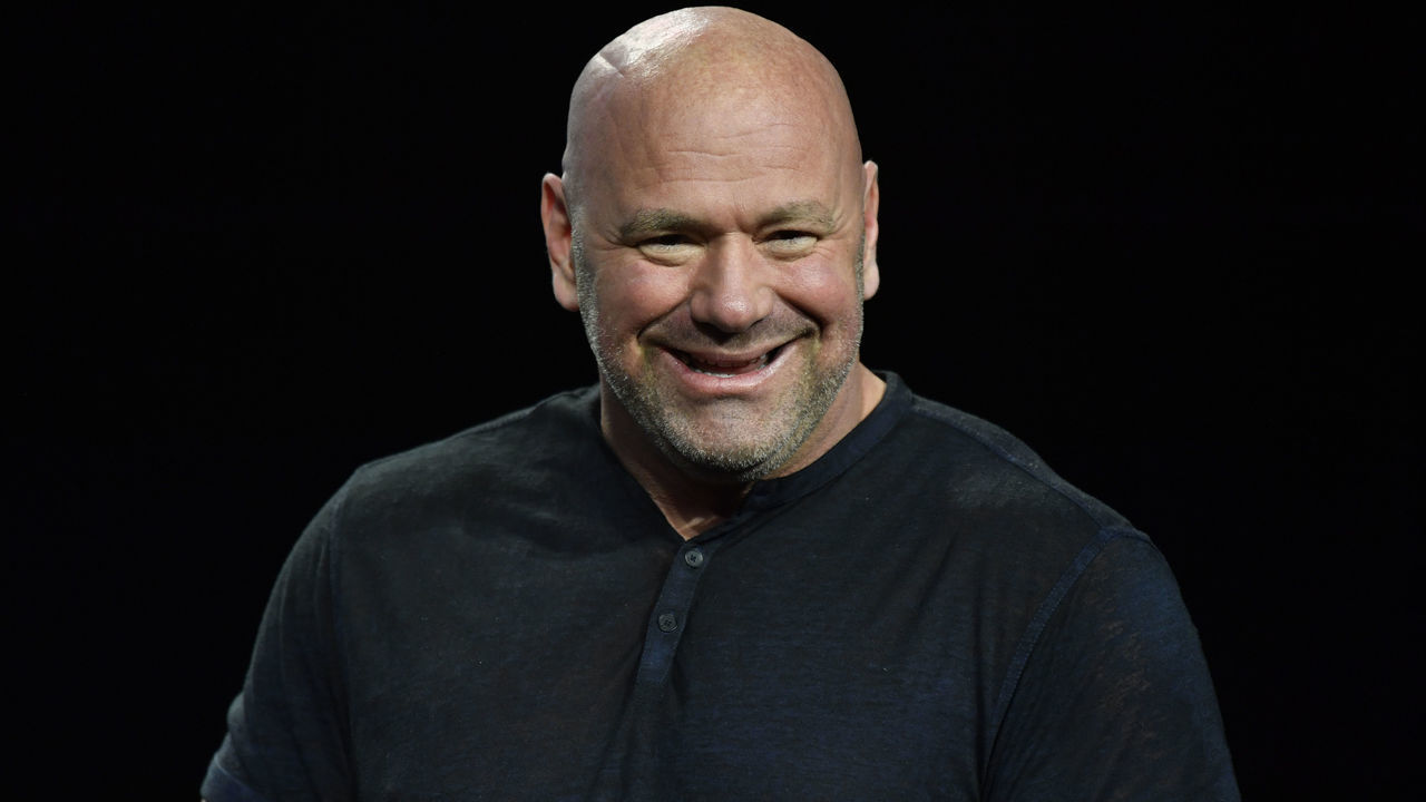 ANAHEIM, CALIFORNIA - JANUARY 21: UFC president Dana White is seen on stage during the UFC 270 ceremonial weigh-in at the Anaheim Convention Center on January 21, 2022 in Anaheim, California.